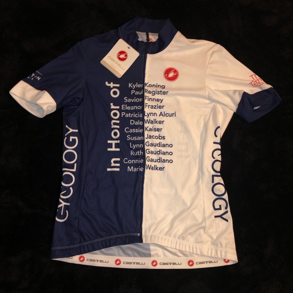 Castelli Men’s Short Sleeve Cycling Jersey - Navy & White